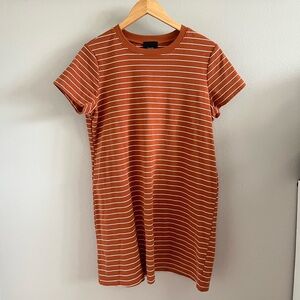 Lumiere Striped Orange T-Shirt Dress